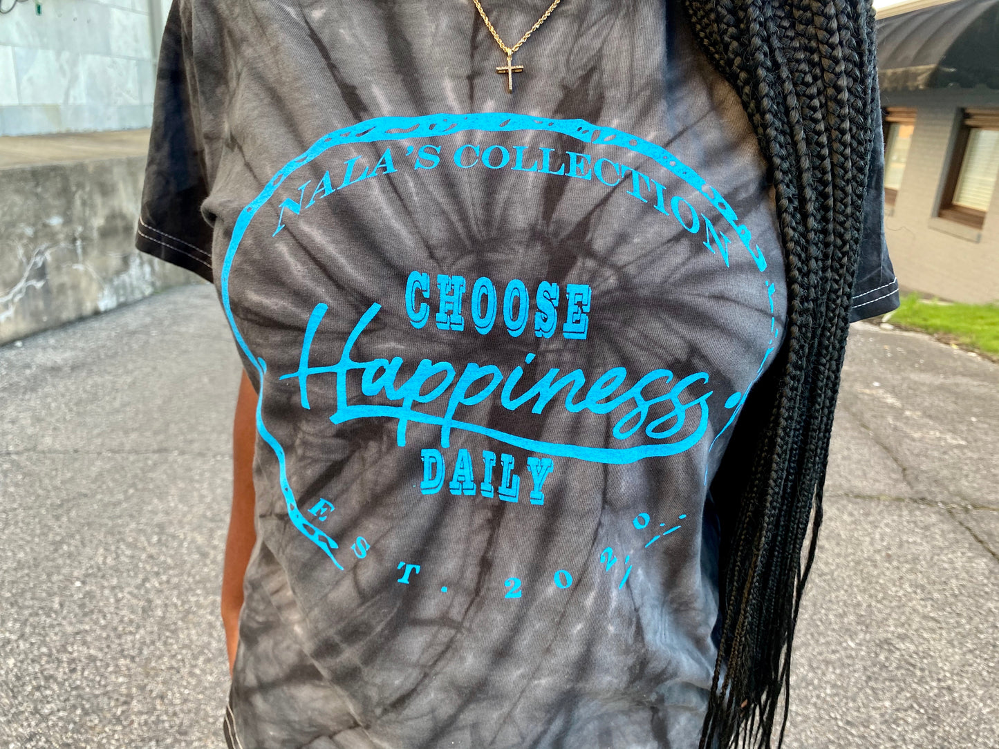 Choose Happiness - Black Tee X Nala's Collection