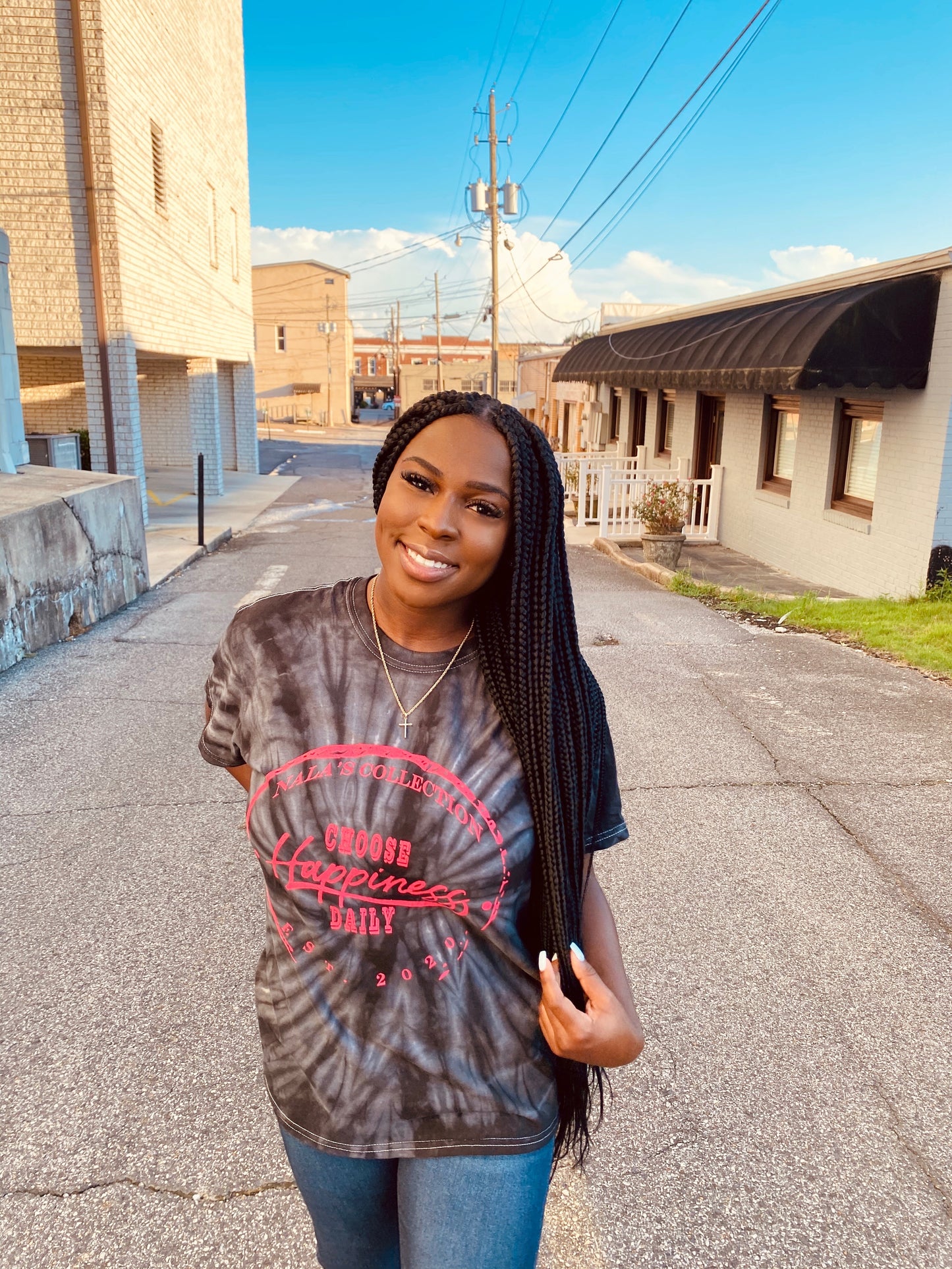 Choose Happiness - Black Tee X Nala's Collection