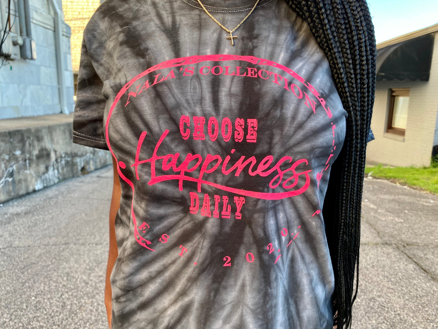 Choose Happiness - Black Tee X Nala's Collection