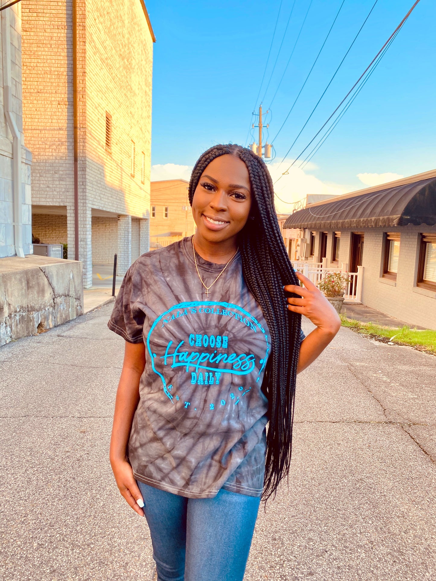 Choose Happiness - Black Tee X Nala's Collection