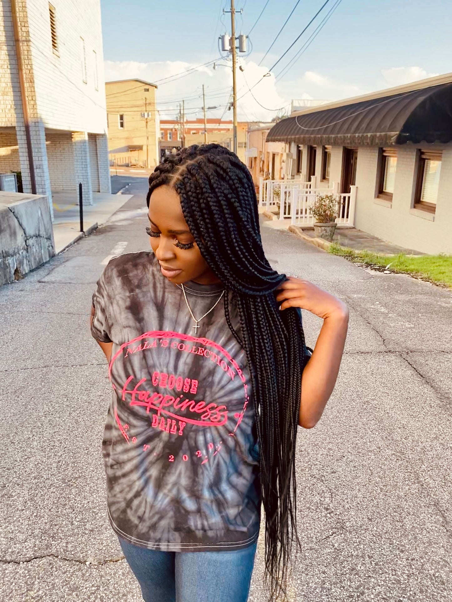 Choose Happiness - Black Tee X Nala's Collection